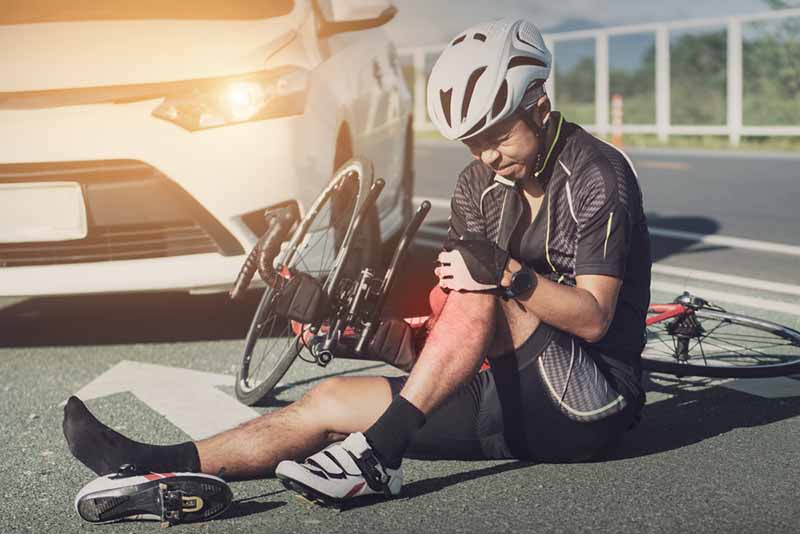 injured bicycle rider, bicycle accident