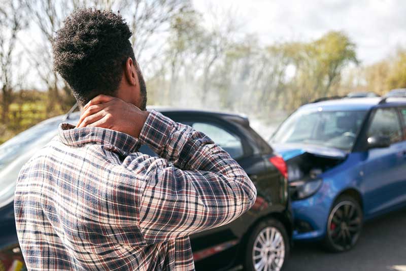 man involved in a car accident